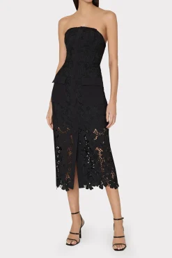 MILLY Guest Of Dresses-Adrienne Roja Lace Midi Dress