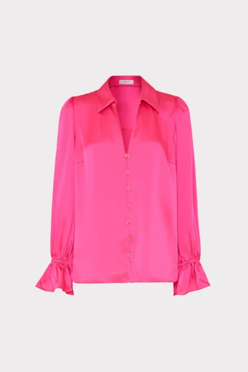 MILLY Tops-Aida Satin Top
