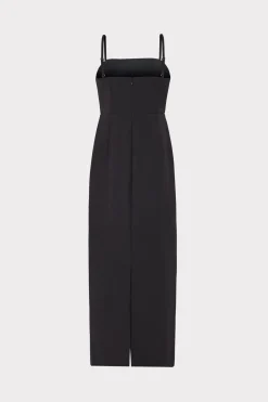 MILLY Little Black Dresses-Allison 3D Rosette Cady Midi Dress