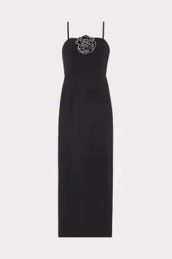 MILLY Cocktail Dresses-Allison 3D Rosette Cady Midi Dress
