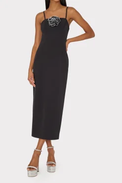 MILLY Cocktail Dresses-Allison 3D Rosette Cady Midi Dress