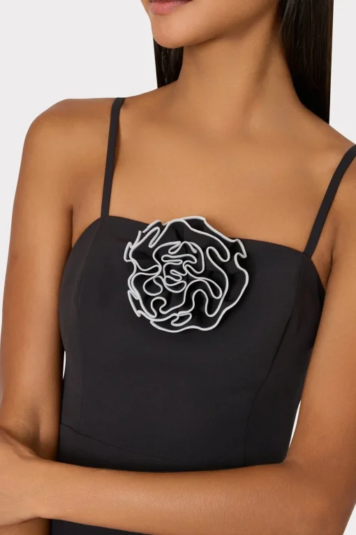 MILLY Cocktail Dresses-Allison 3D Rosette Cady Midi Dress