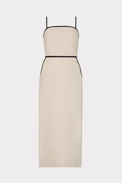 MILLY Cocktail Dresses-Amara Linen Contrast Midi Dress
