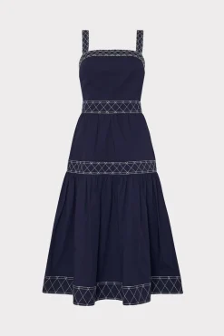 MILLY Day Dresses-Annette Poplin Midi Dress