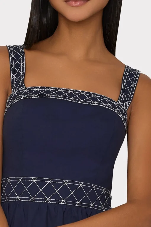 MILLY Day Dresses-Annette Poplin Midi Dress
