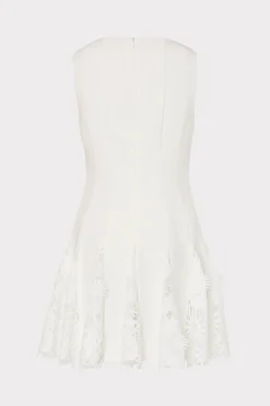 MILLY White Dresses-Ariel Cady 3D Lace Combo Dress