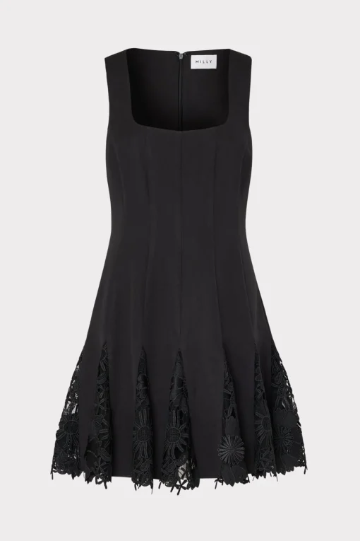 MILLY Little Black Dresses-Ariel Cady 3D Lace Combo Dress