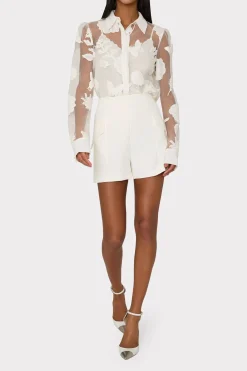 MILLY Tops-Ashley 3D Butterfly Embroidery Blouse