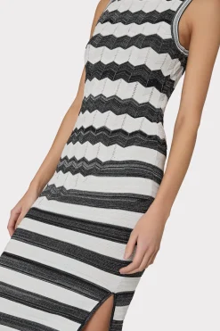 MILLY Jumpsuits & Rompers-Asymetrical Zig Zag Midi Dress