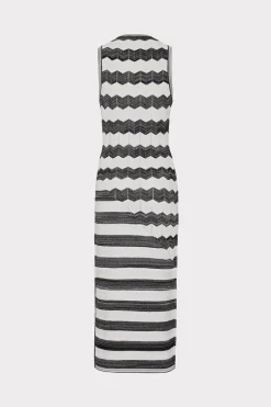 MILLY Jumpsuits & Rompers-Asymetrical Zig Zag Midi Dress