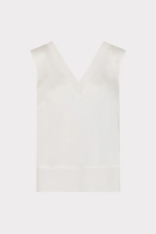 MILLY Jumpsuits & Rompers-Avianna Satin Sleeveless Top