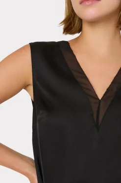 MILLY Tops-Avianna Satin Sleeveless Top