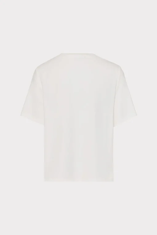 MILLY Tops-Avril Crystal Trim Tee