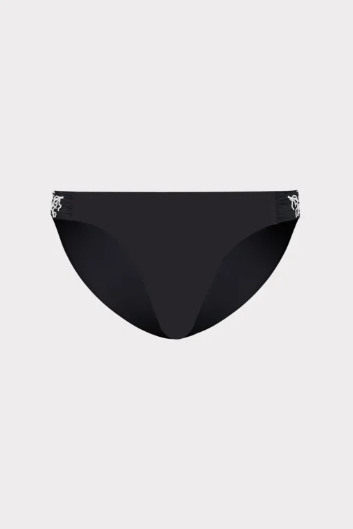 MILLY Jumpsuits & Rompers-Beaded Applique Bikini Bottom With Side Tabs