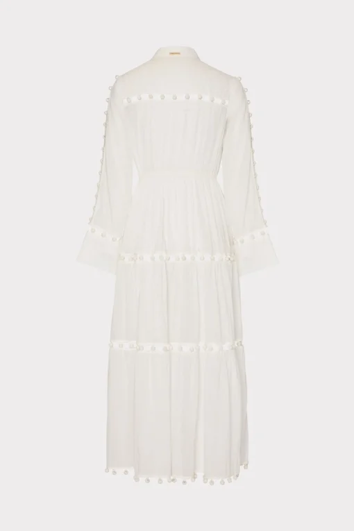 MILLY Cover-Ups-Beaded Cotton Voile Cover-Up Dress