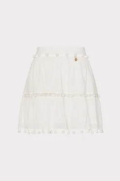 MILLY Cover-Ups-Beaded Cotton Voile Skirt