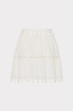 MILLY Cover-Ups-Beaded Cotton Voile Skirt