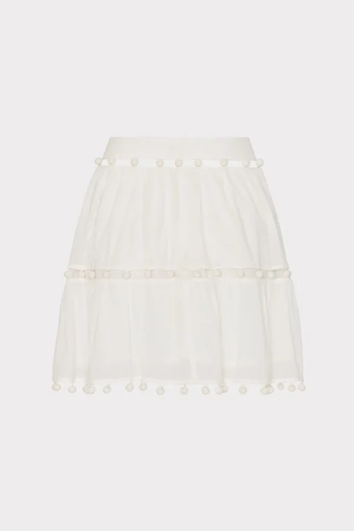 MILLY Cover-Ups-Beaded Cotton Voile Skirt