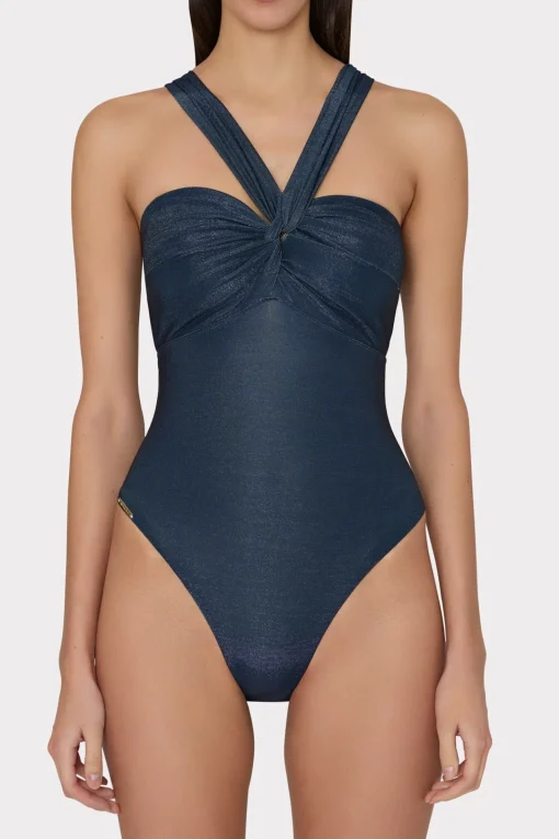 MILLY One Piece Swimsuits-Betsy Bandeau Shimmer One Piece