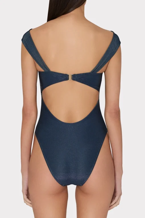 MILLY One Piece Swimsuits-Betsy Bandeau Shimmer One Piece