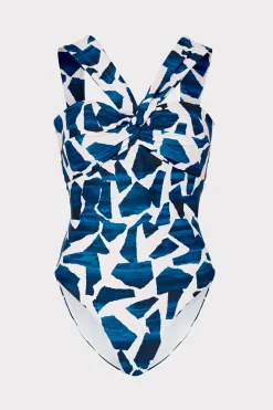 MILLY One Piece Swimsuits-Betsy Ocean Puzzle Bandeau One Piece