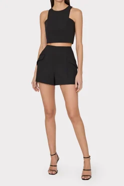 MILLY Tops-Cady Sleeveless Crop Top