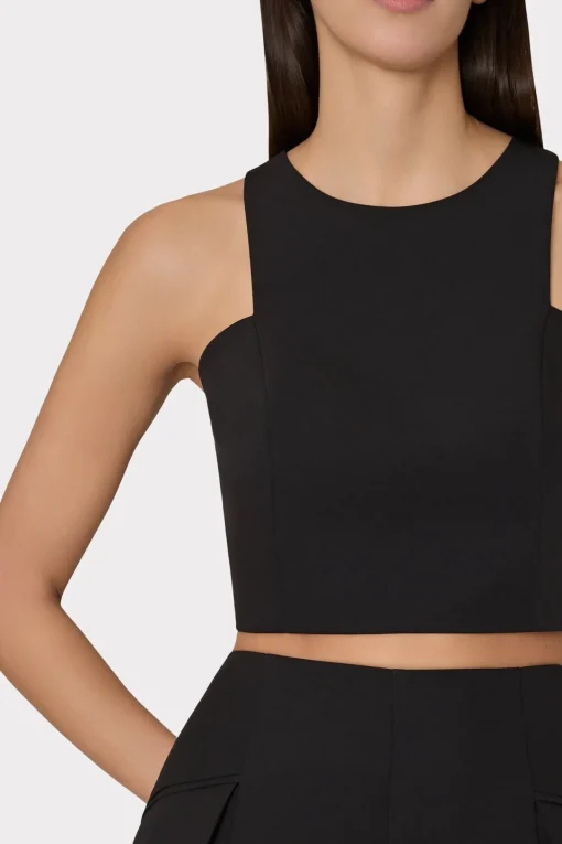 MILLY Tops-Cady Sleeveless Crop Top