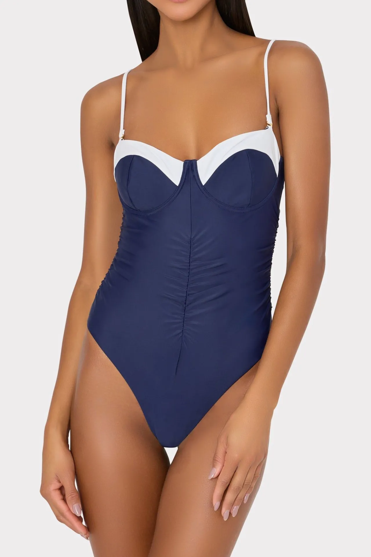 MILLY Jumpsuits & Rompers-Color Block Ruched One Piece