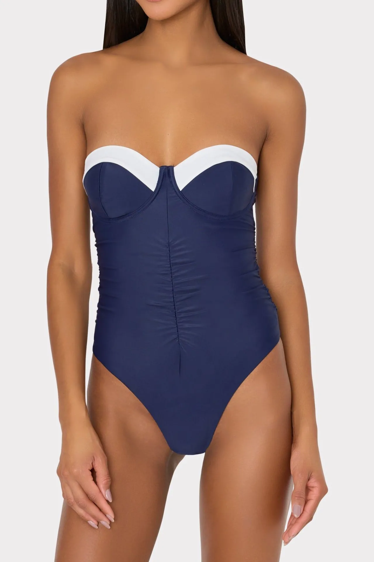 MILLY Jumpsuits & Rompers-Color Block Ruched One Piece