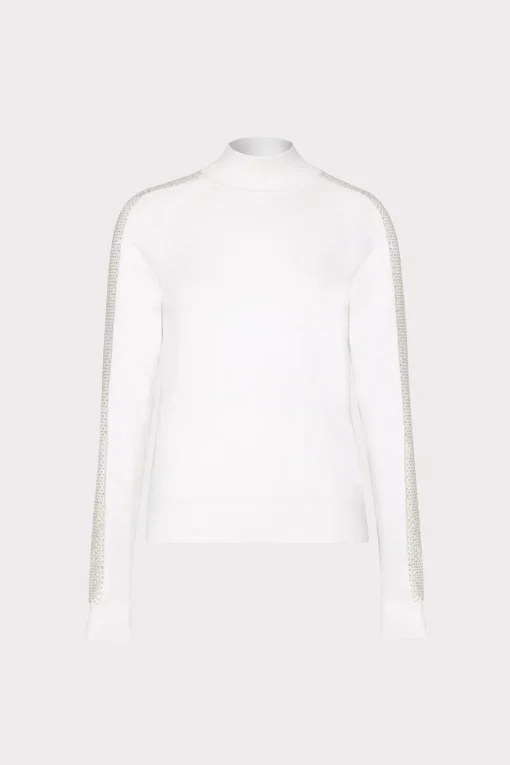MILLY Sweaters & Knits-Crystal Racer Turtleneck