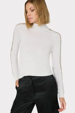 MILLY Sweaters & Knits-Crystal Racer Turtleneck