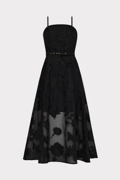 MILLY Cocktail Dresses-3D Butterfly Embroidery Spaghetti Strap Dress