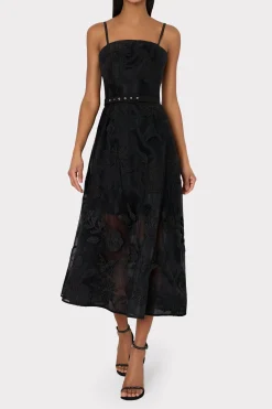 MILLY Cocktail Dresses-3D Butterfly Embroidery Spaghetti Strap Dress