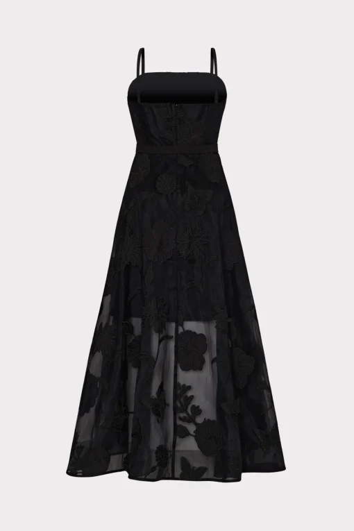 MILLY Cocktail Dresses-3D Butterfly Embroidery Spaghetti Strap Dress