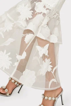 MILLY White Dresses-3D Butterfly Embroidery Strapless Dress