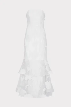 MILLY Cocktail Dresses-3D Butterfly Embroidery Strapless Dress