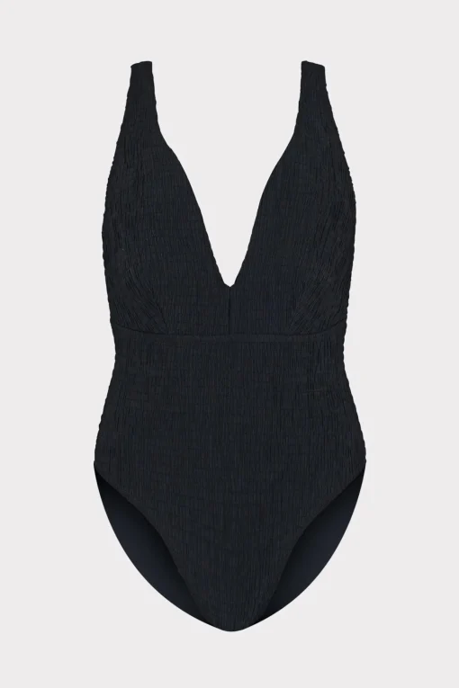 MILLY One Piece Swimsuits-Deep Dive One Piece With Smocking