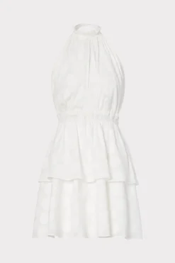 MILLY White Dresses-Evelia Reina Graphic Dot Clipping Dress
