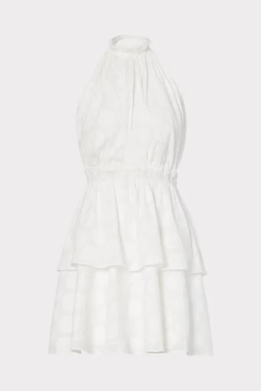 MILLY White Dresses-Evelia Reina Graphic Dot Clipping Dress