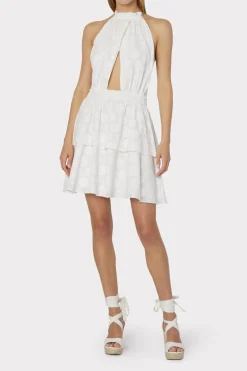 MILLY White Dresses-Evelia Reina Graphic Dot Clipping Dress