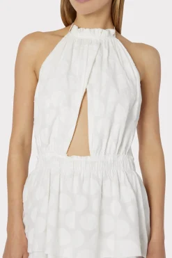 MILLY White Dresses-Evelia Reina Graphic Dot Clipping Dress