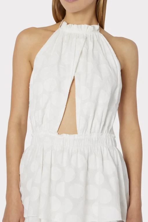 MILLY White Dresses-Evelia Reina Graphic Dot Clipping Dress