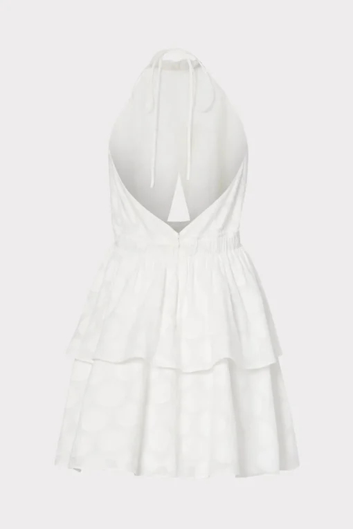 MILLY White Dresses-Evelia Reina Graphic Dot Clipping Dress