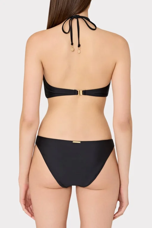 MILLY Jumpsuits & Rompers-Floral Applique Halter Bikini Top