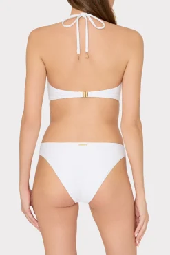 MILLY Bikinis-Floral Applique Halter Bikini Top