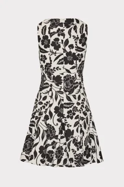 MILLY Little Black Dresses-Flowers Of Spain Linen Mini Dress