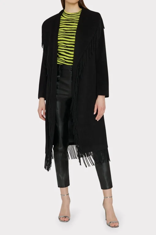 MILLY Coats & Jackets-Fringe Wool Coat