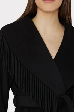 MILLY Coats & Jackets-Fringe Wool Coat