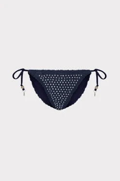 MILLY Jumpsuits & Rompers-Glimmer String Bikini Bottom With Crystal Applique
