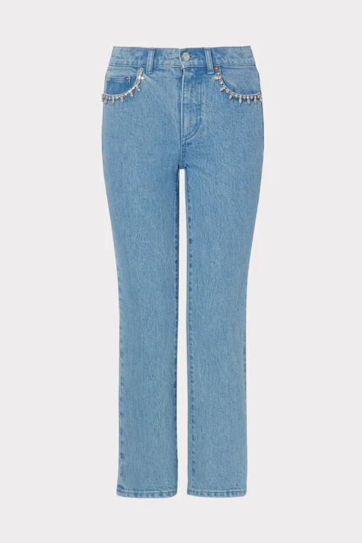 MILLY Denim-Hali Crystal Embellished Jeans